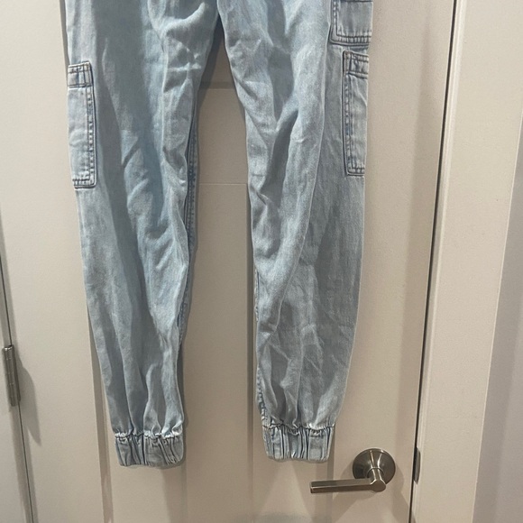 American Eagle Light Blue Denim Jean Joggers Size 00 - Picture 13 of 13